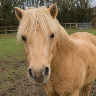 Honey, a palomino mare with a flaxen mane.